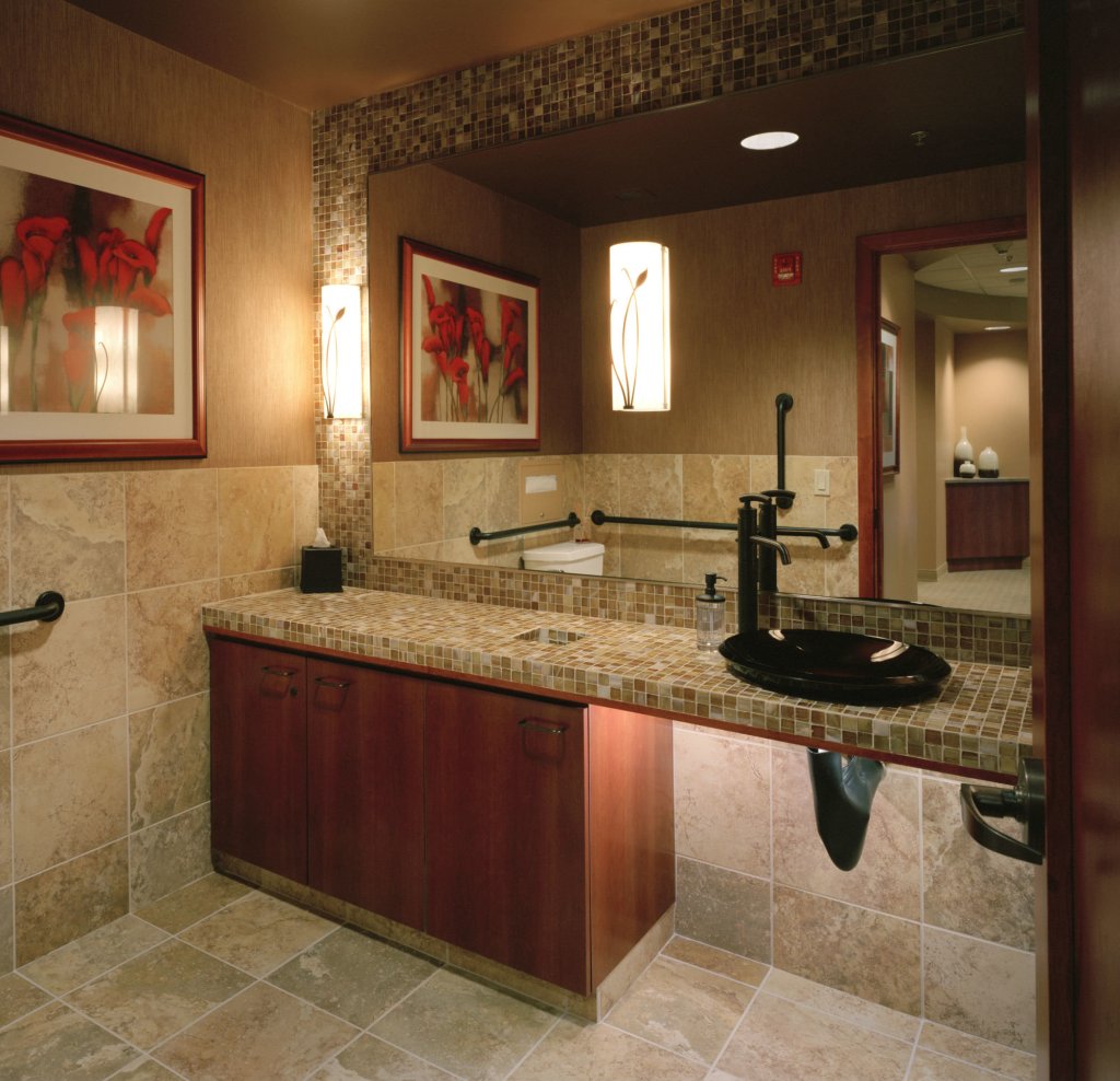 Interior bathroom photo of Puyallup WA dental practice: Johns Family Dentistry